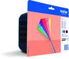 A product package for Brother printer ink cartridges, featuring a colorful kite graphic. Voir les images du produit