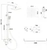 Technical drawings and dimensions of a shower system. Produktbild-Vorschau