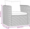 vidaXL Fauteuil avec coussins Poly Rattan Noir Voir les images du produit 6