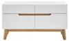 Garderobe Sitzbank Schrank Flur weiß matt MDF Asteiche Produktbild-Vorschau 2