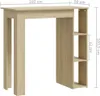 vidaXL Barový stůl s policí Dub Sonoma 102x50x103,5 cm Náhled obrázku produktu 7