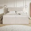 MOTIVENA Nero Chesterfield Boxspringbett 180x200 Beige Samt Produktbild-Vorschau 2