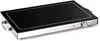 A close-up, slightly angled studio shot of a black electric griddle with a silver base and handles. Produktbild-Vorschau