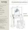 tectake® Schminktisch 75 x 40 x 143 cm Produktbild-Vorschau 5
