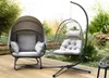 Egg Chair Loungesessel mit faltbarem Dach Anthrazit Produktbild-Vorschau 18