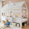 Hausbett 90x200 cm mit Bücherregal – Kinderbett in Weiß, Produktbild-Vorschau 3