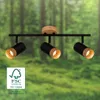 Spotlight, black, with wood, excl. 3xGU10/max.9W Produktbild-Vorschau 6