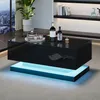 Sweiko 90x50x38cm schwarzer Hochglanz-Couchtisch, Sofatisch Produktbild-Vorschau 4