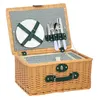 Outsunny Picknickkorb aus Weidenholz Picknickkoffer für 2 Produktbild-Vorschau 1
