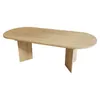 A wooden oval dining table on a white background. Anteprima dell’immagine prodotto