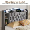 INONEFT Boxspringbed, gestoffeerd bed 140x190 met LED en Productafbeelding-voorbeeld 6