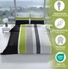Baumwolle Bettwäsche Set 135x200 cm 80x80 cm Grau Grün Produktbild-Vorschau 3