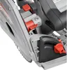 A close-up view of a hand-held circular saw, focusing on the blade guard and adjustment mechanisms. Náhľad obrázku produktu