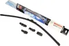 A Bosch AeroTwin wiper blade and its accessories are laid out on a white background. Produktbild-Vorschau