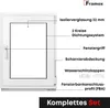 A diagram of a white window with labels pointing to different parts and features. Produktbild-Vorschau