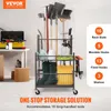 A tool organizer cart filled with garden tools and accessories, with text overlays describing its features. Náhled obrázku produktu