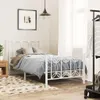 vidaXL Postel s čelem a podnožkou kovová bílá 90x190 cm Náhled obrázku produktu 2