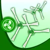 Several replacement side brushes for a robot vacuum cleaner are arranged on a gradient background, with a circular fan icon on the left. Voir les images du produit