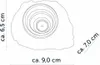A line drawing of a product with dimensions indicated by text and lines. Produktbild-Vorschau
