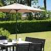 Parasol droit 3m inclinable à manivelle en aluminium taupe Voir les images du produit 4