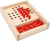 A wooden board game with red pegs. Podgląd zdjęcia produktu