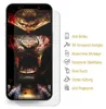 A screen protector for an iPhone 14 Pro Max with a graphic of a lion's head wearing samurai armor. Produktbild-Vorschau