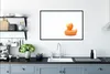 MuchoWow® Gerahmtes Poster Gummi-Ente - Orange - Weiß 90x60 Produktbild-Vorschau 4