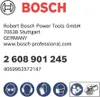Label with Bosch logo, company information, product number, and safety icons. Voir les images du produit