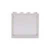 A white LEGO brick with a transparent window. Produktbild-Vorschau