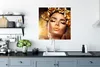MuchoWow® Poster Frau - Rosen - Gold 75x75 cm - Wand Produktbild-Vorschau 3