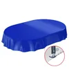 Tischdecke Wachstuch PVC abwaschbar Einfarbig Blau Oval Produktbild-Vorschau 2
