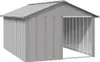 vidaXL Buda dla psa szara 116,5x153x81,5 cm Stal ocynkowana Podgląd zdjęcia produktu 8