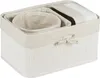 Relaxdays Aufbewahrungskorb 4er Set, Bambus mit Stoffbezug, Produktbild-Vorschau 6