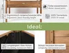 A diagram and descriptive text highlighting features of a wooden raised garden bed. Produktbild-Vorschau