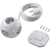 A white Sygonix power strip cube and its accessories are displayed on a white background. Produktbild-Vorschau