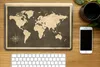 MuchoWow® Laptop Aufkleber Sticker Cover Weltkarte - Holz - Produktbild-Vorschau 2