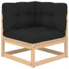 vidaXL Divano angolare da giardino con cuscini in legno Anteprima dell’immagine prodotto 9