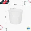 A white plastic flower pot with dimensions indicated by lines and text. Náhľad obrázku produktu