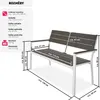 Zahradní lavice Line 2místná s hliníkovým rámem 128x59x88cm Náhled obrázku produktu 6