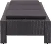 vidaXL Lehátko s vankúšom Black Poly Rattan Náhľad obrázku produktu 2