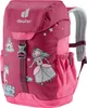 A pink children's backpack with princess and unicorn graphics. Podgląd zdjęcia produktu