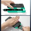 Two-panel image showing instructions for applying a screen protector to an iPhone using an alignment frame. Anteprima dell’immagine prodotto