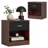 Relaxdays, set di 2 comodini, con cassetto e ripiano Anteprima dell’immagine prodotto 1