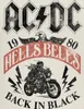 AC/DC T-Shirt Herren Hells Bells 1980 beige Band-Merch, Produktbild-Vorschau 2
