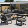Merax L-Form Gartenmöbel Set 7 Personen, Wetterfeste Produktbild-Vorschau 2