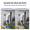 A split image showing a person opening a door, with one side labeled '4K' and the other '2K', illustrating different resolutions. Produktbild-Vorschau