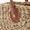 große Tasche aus Wasserhyazinthe mit Ledergriffen, Shopper Produktbild-Vorschau 4