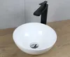 Keramik Waschbecken rund Ø 320 x 135 weiß ohne Überlauf Produktbild-Vorschau 1