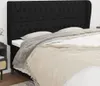 Kopfteil mit Ohren Schwarz 203x23x118/128 cm Stoff Produktbild-Vorschau 2