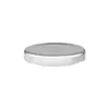 A silver metal lid for a jar, shown in profile against a white background. Produktbild-Vorschau